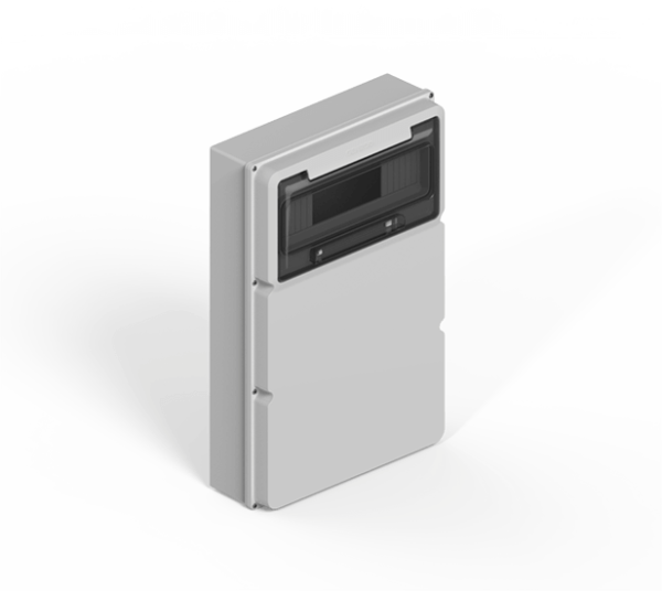 Caja IP65 P/12 polos DIN + 2 módulos ciegos